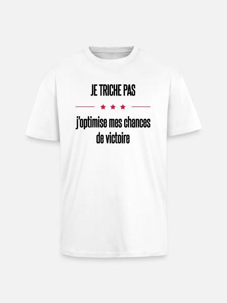 je triche - T-shirt unisexe oversize épais - blanc