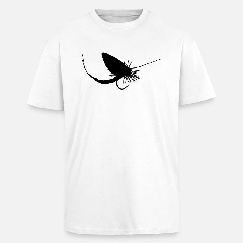 pêche à la mouche - T-shirt unisexe oversize épais - blanc