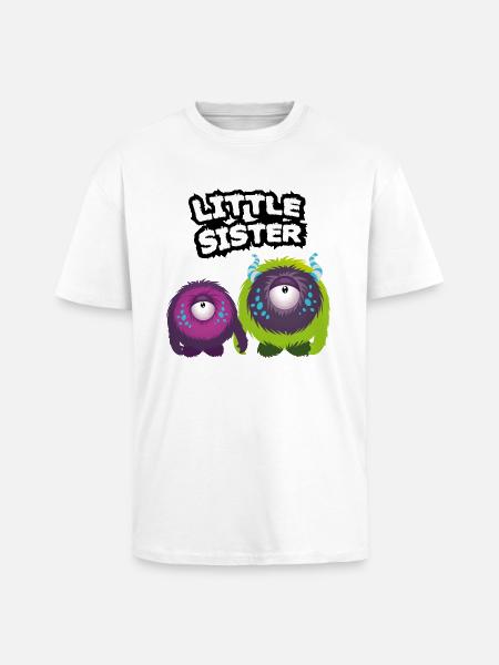 Little Sister Monster - Unisex Oversized Heavyweight T-shirt - white