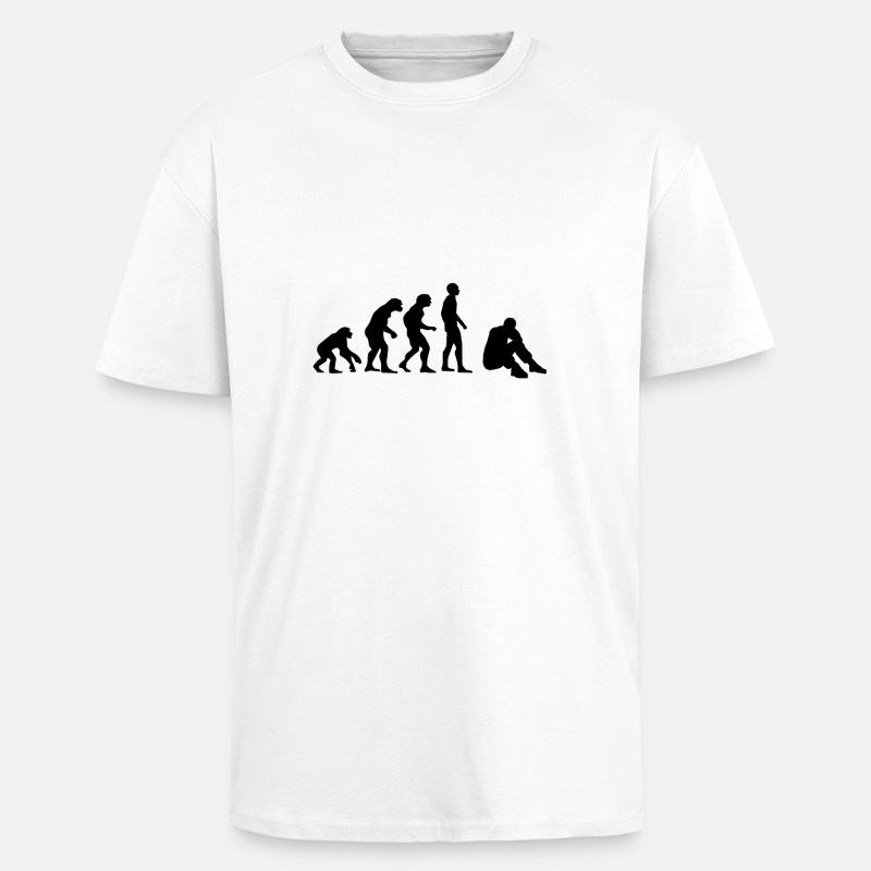 Evolution Depressionen - Oversized Heavyweight Unisex T-Shirt - Weiß