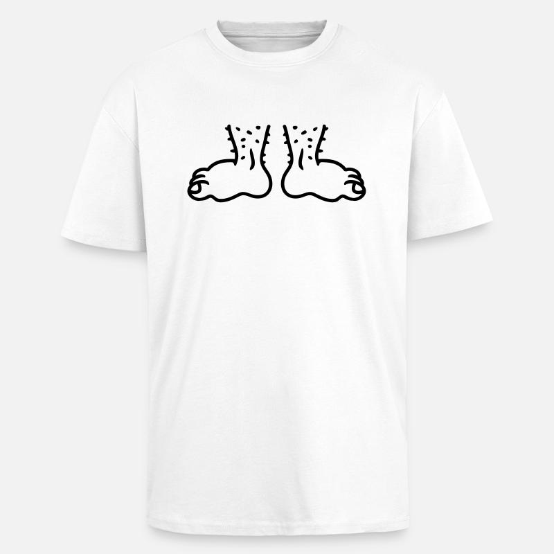 Füße - Line - Oversized Heavyweight Unisex T-Shirt - Weiß
