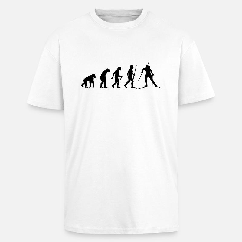 Biathlon Evolution - Oversized Heavyweight Unisex T-Shirt - Weiß