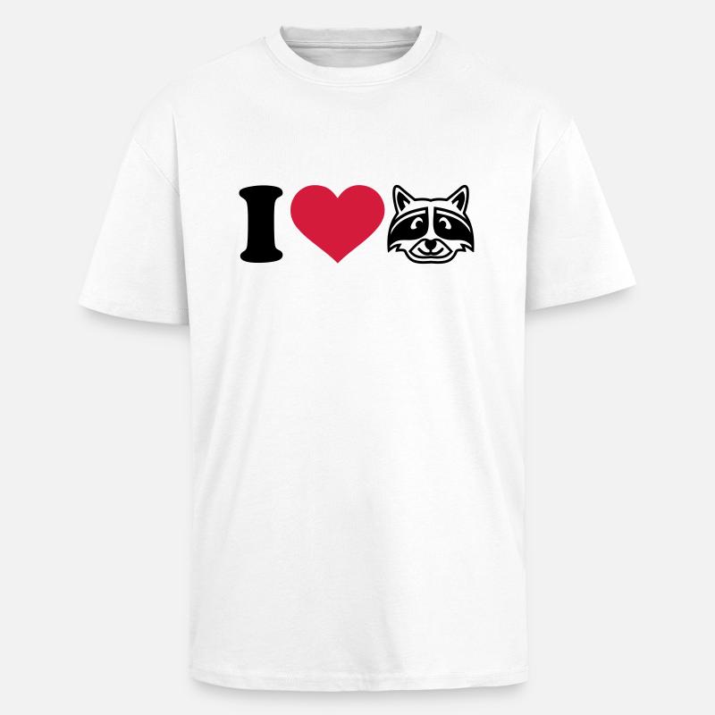 Waschbär - Oversized Heavyweight Unisex T-Shirt - Weiß