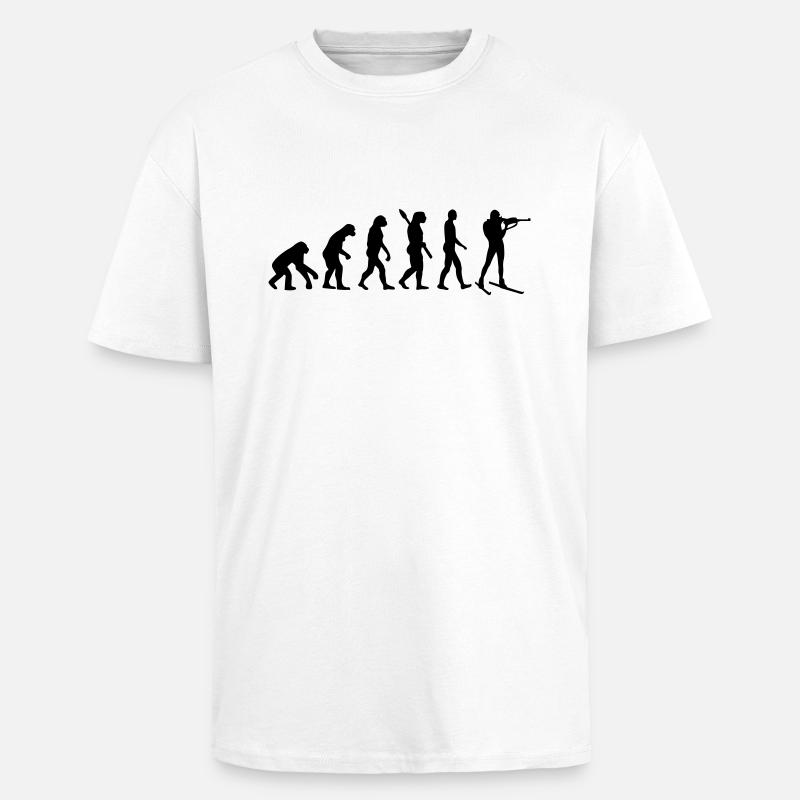 Évolution Biathlon - T-shirt unisexe oversize épais - blanc