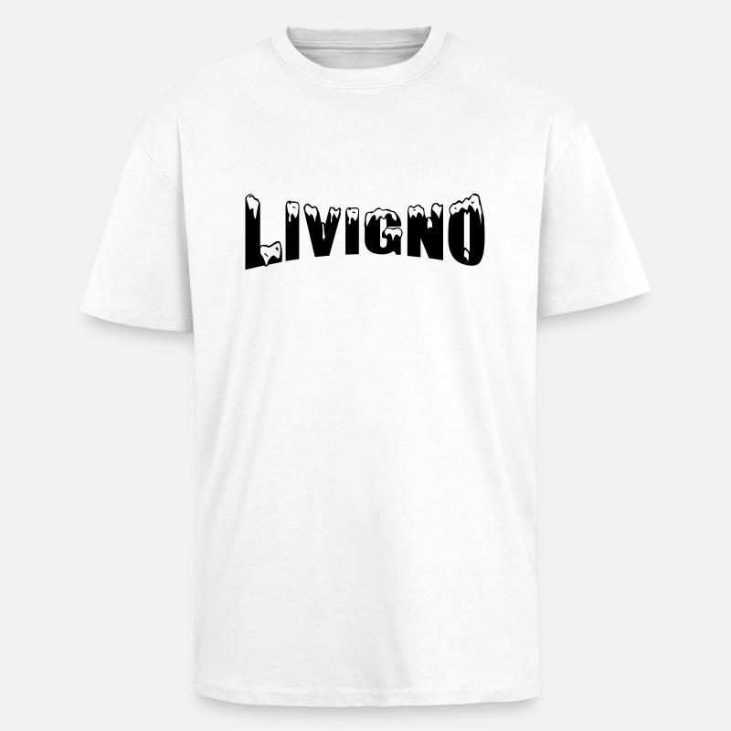 Livigno Skiort (Schnee) - Oversized Heavyweight Unisex T-Shirt - Weiß
