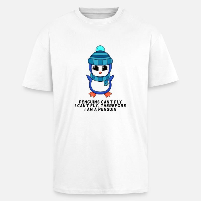 Ich bin ein Pinguin - Oversized Heavyweight Unisex T-Shirt - Weiß