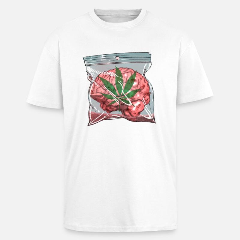 Brain - T-shirt unisexe oversize épais - blanc