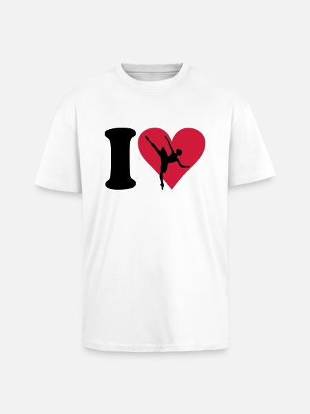 I love Ballett - Oversized Heavyweight Unisex T-Shirt - Weiß