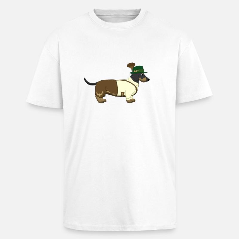 Der bayerische Dackel weißes Hemd - Oversized Heavyweight Unisex T-Shirt - Weiß