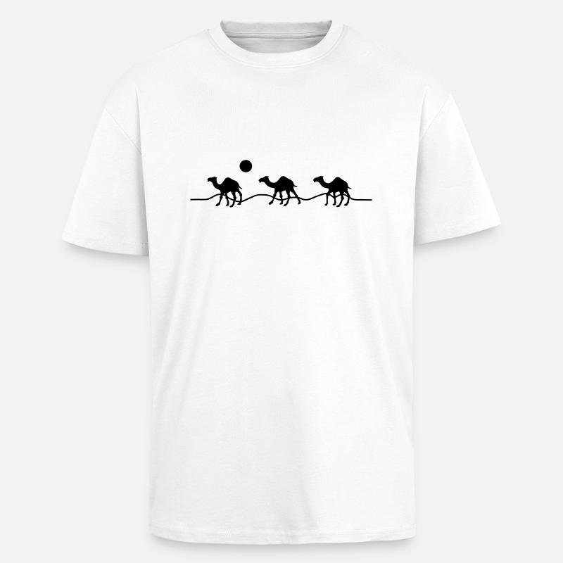 3 Kamele - Oversized Heavyweight Unisex T-Shirt - Weiß