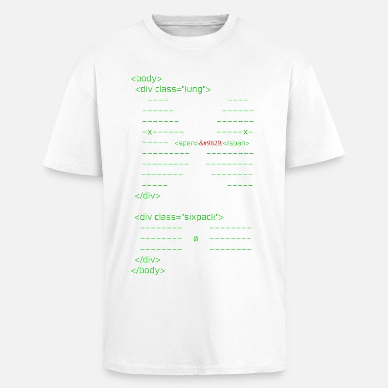 Corps HTML - T-shirt unisexe oversize épais - blanc