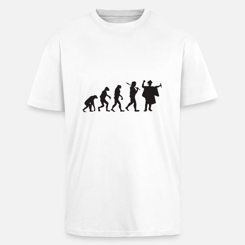 Graduation - Evolution - Gift - Unisex Oversized Heavyweight T-shirt - white