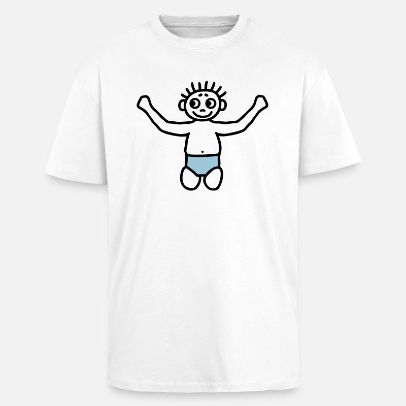 Baby mit Windel - V2 - Oversized Heavyweight Unisex T-Shirt - Weiß