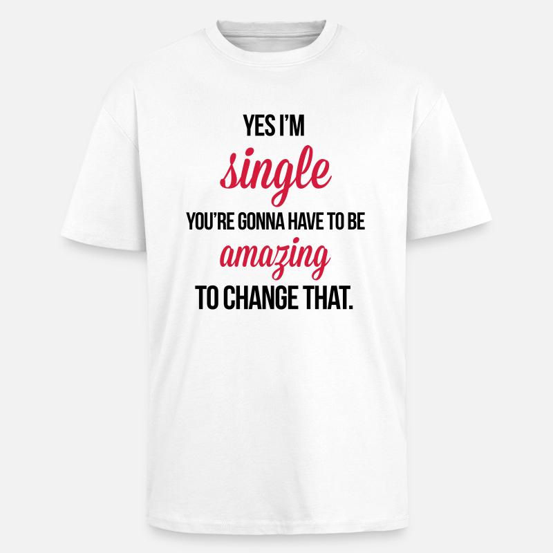 Single - T-shirt unisexe oversize épais - blanc