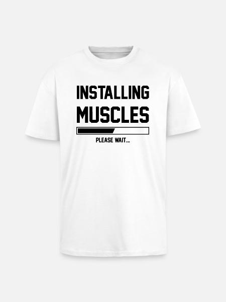 Muscles - Unisex Oversized Heavyweight T-shirt - white