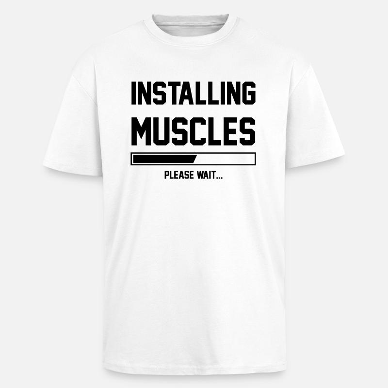 Les muscles - T-shirt unisexe oversize épais - blanc