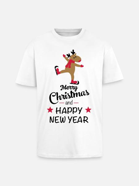 Noël drôle - T-shirt unisexe oversize épais - blanc