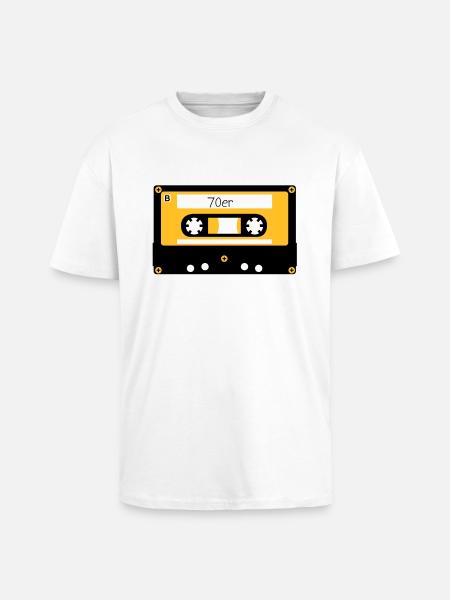Kassette 70er - Oversized Heavyweight Unisex T-Shirt - Weiß
