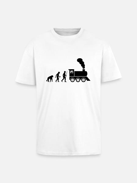Train driver evolution - T-shirt unisexe oversize épais - blanc