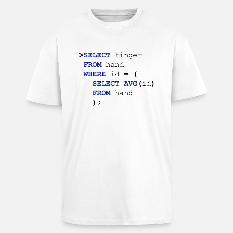 SQL doigt - T-shirt unisexe oversize épais - blanc