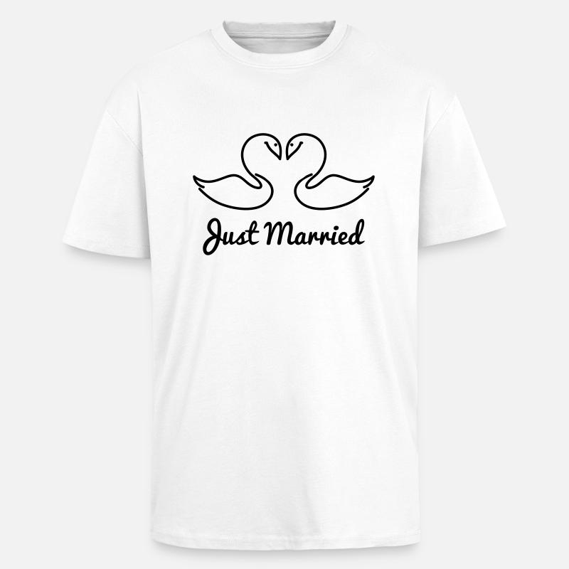 Just Married - Oversized Heavyweight Unisex T-Shirt - Weiß