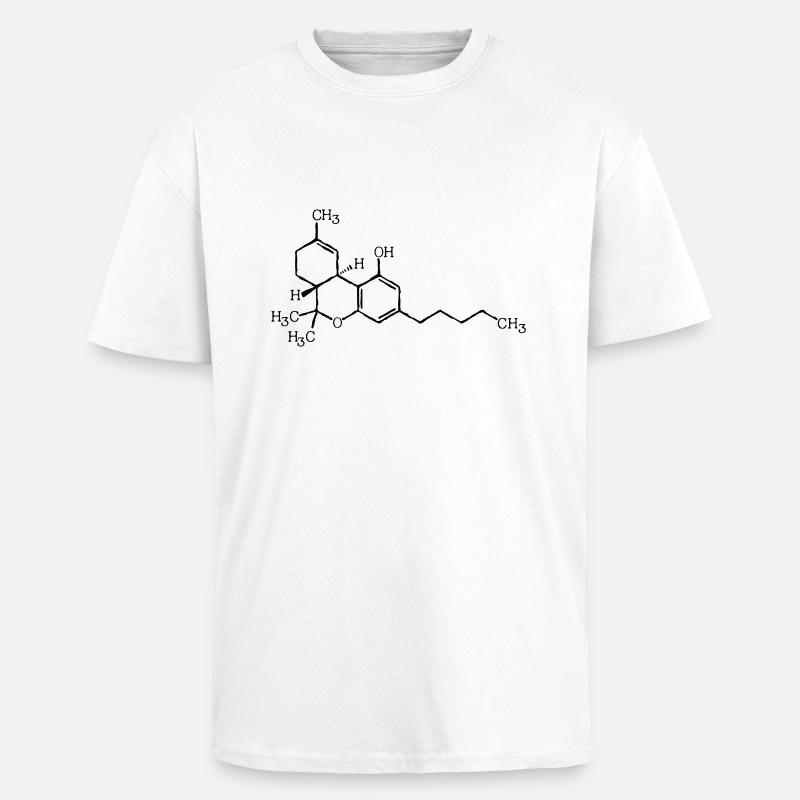 Formule moléculaire THC - T-shirt unisexe oversize épais - blanc