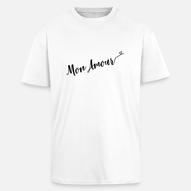 mon amour - Oversized Heavyweight Unisex T-Shirt - Weiß