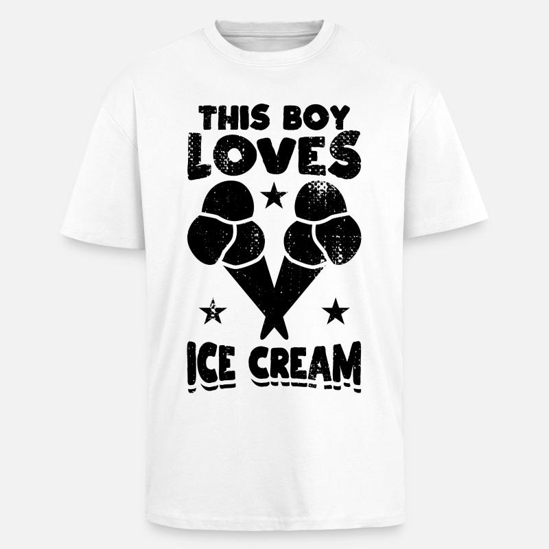 Eiscreme Junge - Oversized Heavyweight Unisex T-Shirt - Weiß