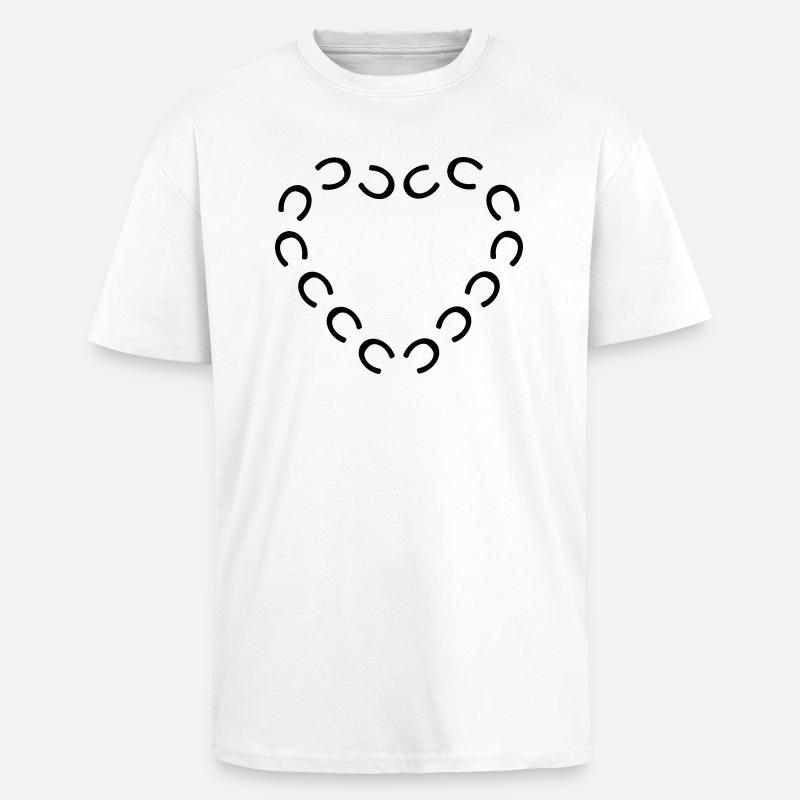 hufeisen pferd,herz - Oversized Heavyweight Unisex T-Shirt - Weiß
