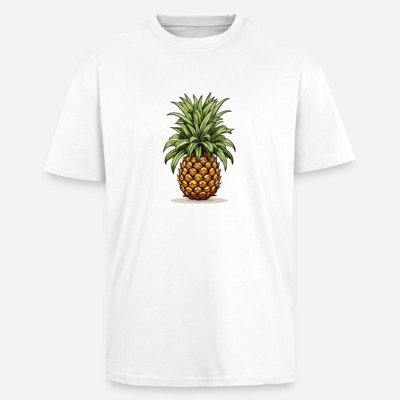 Pineapple - illustration - Unisex Oversized Heavyweight T-shirt - white