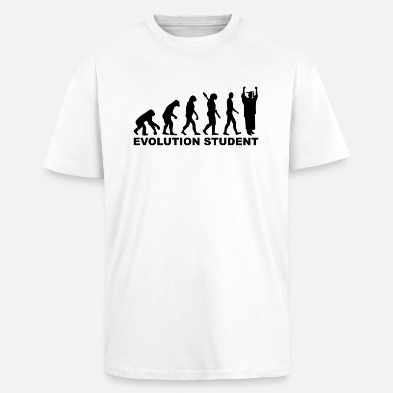 Evolution Student - Unisex Oversized Heavyweight T-shirt - white