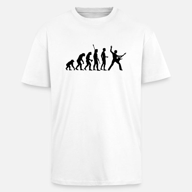 evolution_rocks_b_1c - T-shirt unisexe oversize épais - blanc