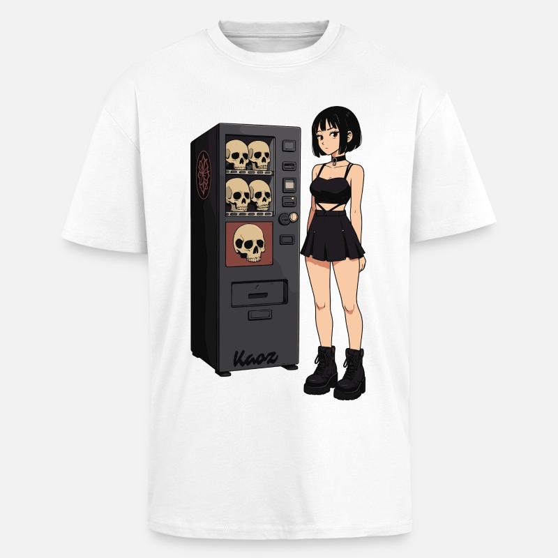 Skull Vending Machine Goth-Mädchen - Oversized Heavyweight Unisex T-Shirt - Weiß