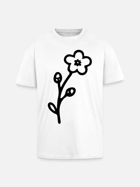 Blume 3 - Oversized Heavyweight Unisex T-Shirt - Weiß