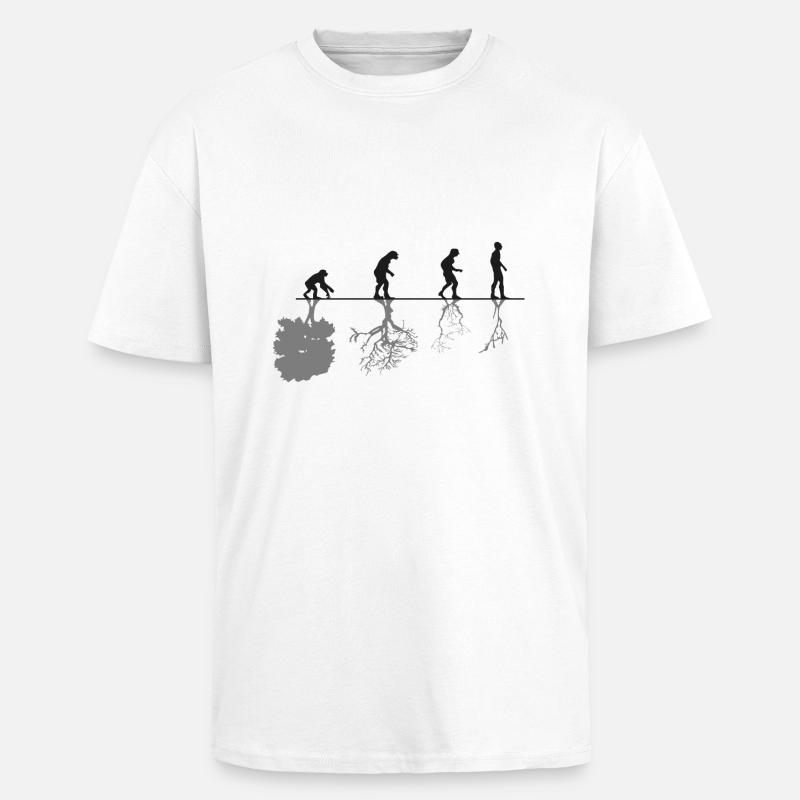 Evolution Black - Unisex Oversized Heavyweight T-shirt - white