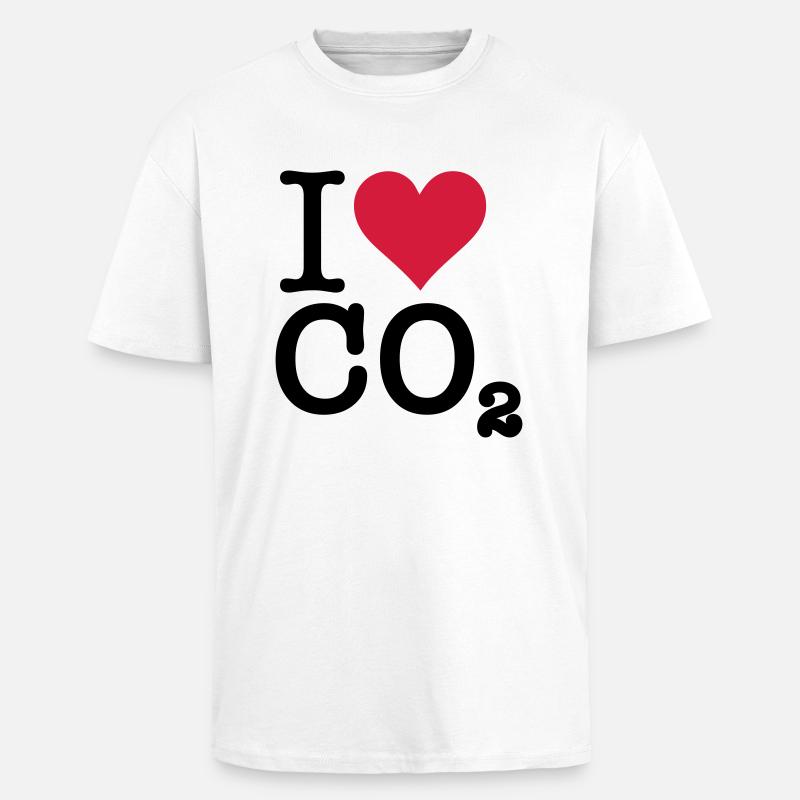 Ich liebe CO2 - Oversized Heavyweight Unisex T-Shirt - Weiß