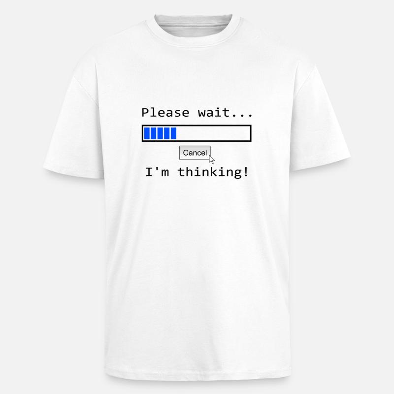 Ich denke nach - Oversized Heavyweight Unisex T-Shirt - Weiß