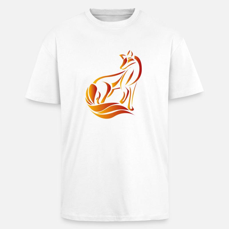 Fuchs - Oversized Heavyweight Unisex T-Shirt - Weiß