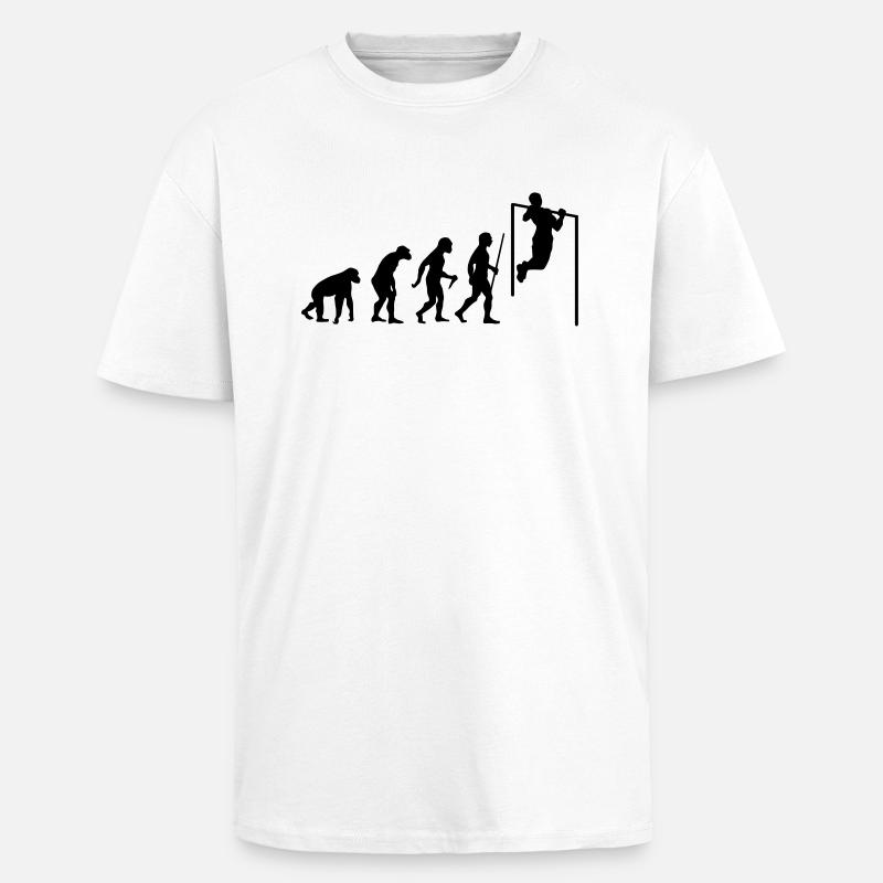 Evolution Pull Up - Unisex Oversized Heavyweight T-shirt - white