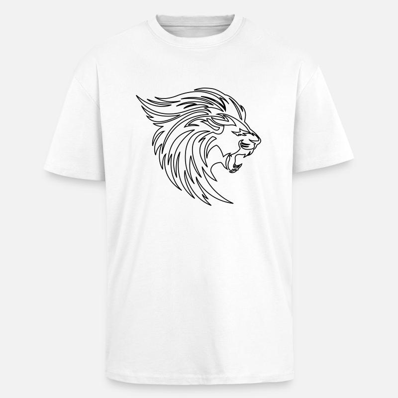 Löwe - Oversized Heavyweight Unisex T-Shirt - Weiß