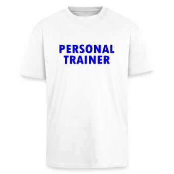 Personal trainer - T-shirt unisexe oversize épais - blanc - Devant - Alina (178cm) & Michal (187cm)