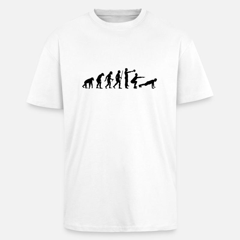 Evolution - Crossfit - T-shirt unisexe oversize épais - blanc