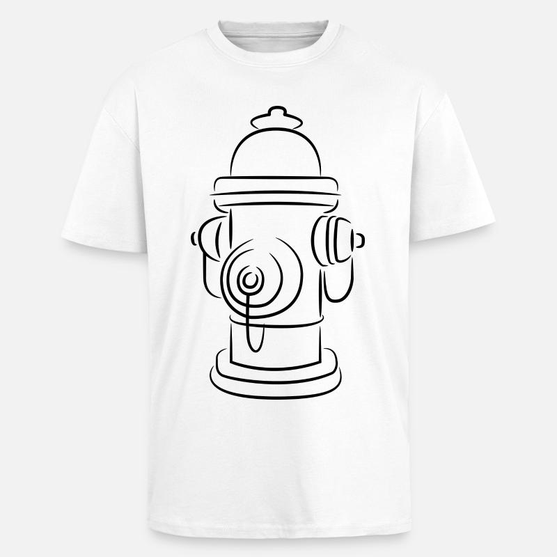 Sketch fire hydrant - Unisex Oversized Heavyweight T-shirt - white