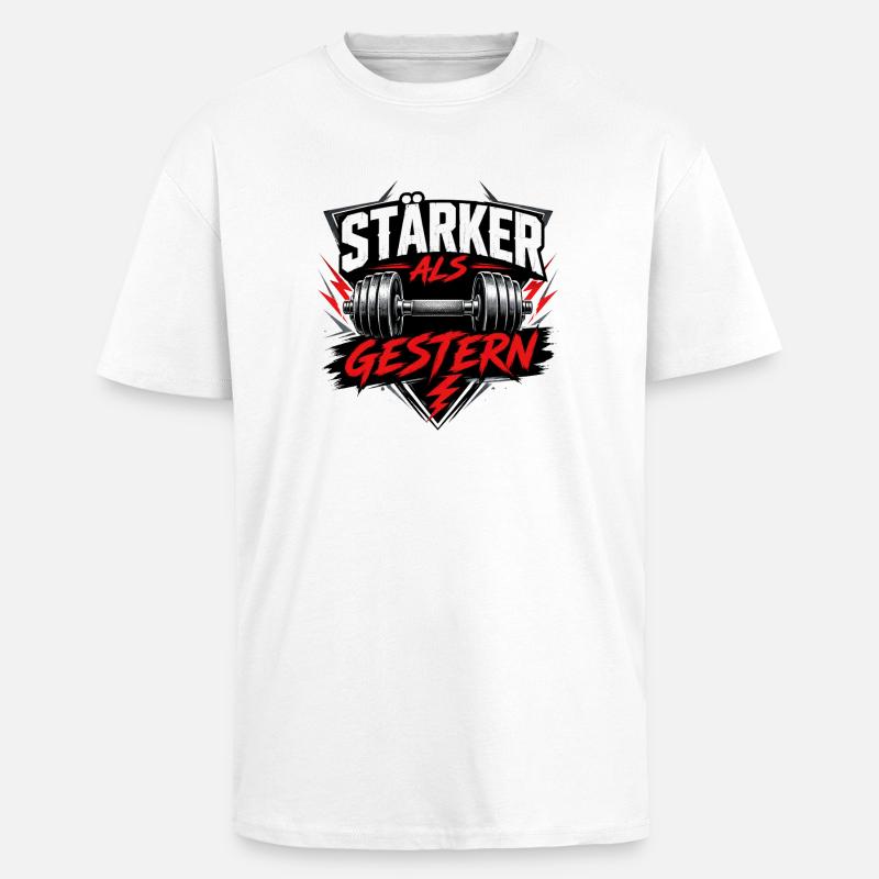 Stärker als gestern - Oversized Heavyweight Unisex T-Shirt - Weiß