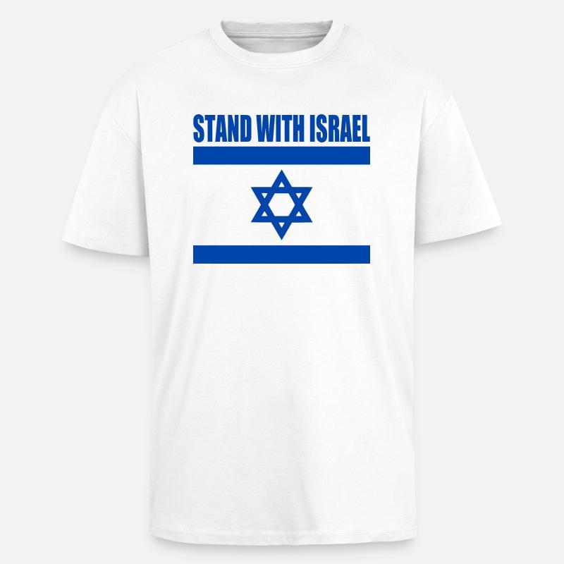 We Stand with israel - Oversized Heavyweight Unisex T-Shirt - Weiß