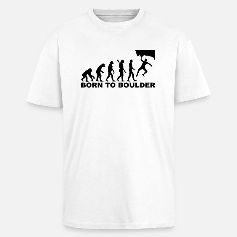 Evolution boulder - Unisex Oversized Heavyweight T-shirt - white