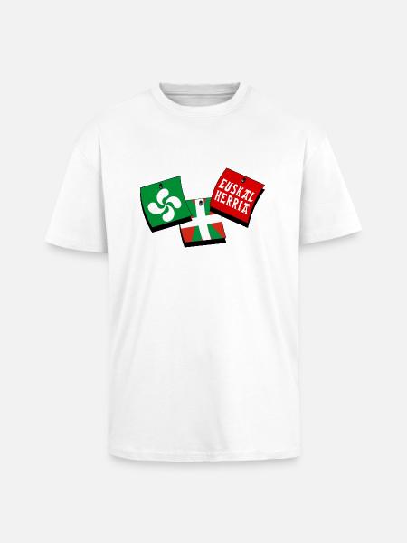 Euskal Herria Pays Basque - T-shirt unisexe oversize épais - blanc