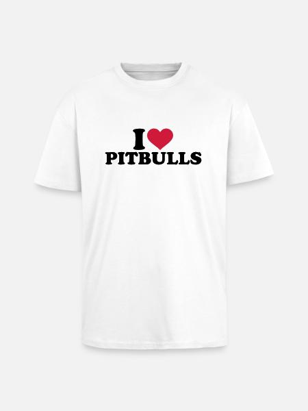 Pitbull - Oversized Heavyweight Unisex T-Shirt - Weiß