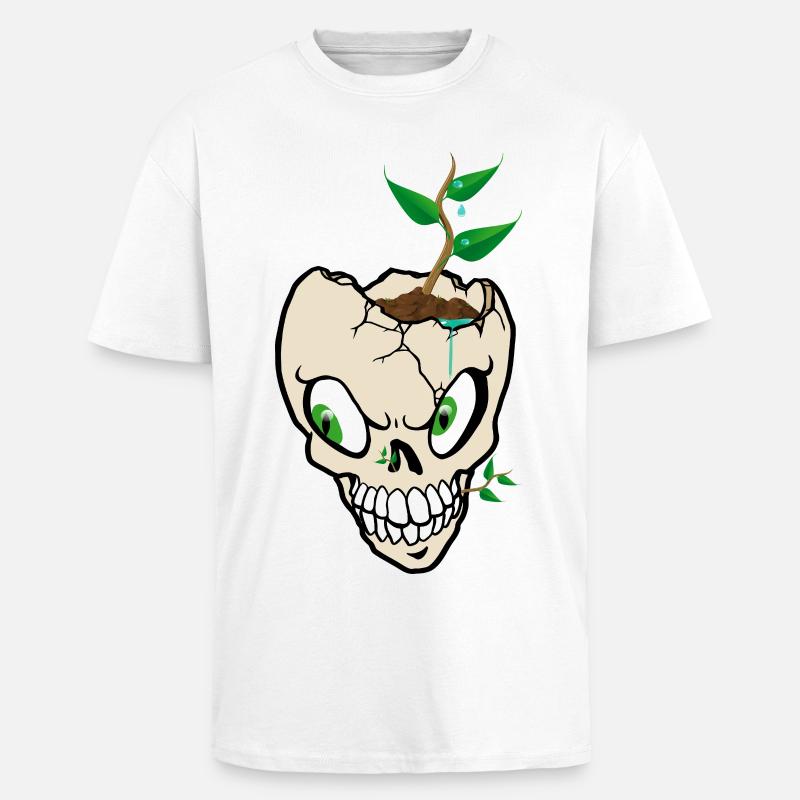 Croissance de la pousse de crâne - T-shirt unisexe oversize épais - blanc