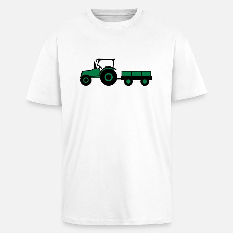 Tractor With Trailer - T-shirt unisexe oversize épais - blanc